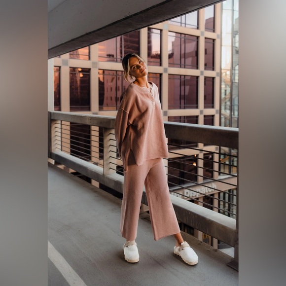 NWOT FREE PEOPLE BEACH Hailee Sweater Set In Dusty Himalayan MSRP $128 Size M - Picture 2 of 16